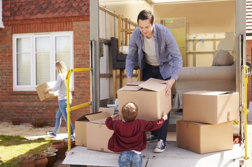 Packing and labelling office furniture and equipment for a move