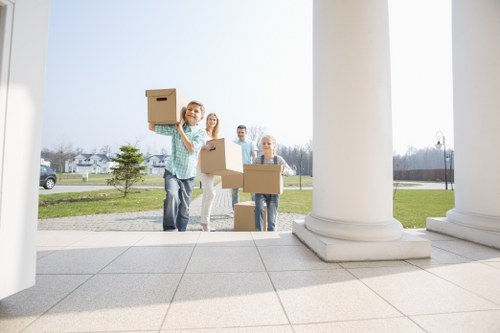Removal van helping with a home move in Sudbury