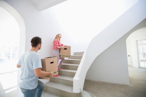 Family home contents being organised for a local removals service
