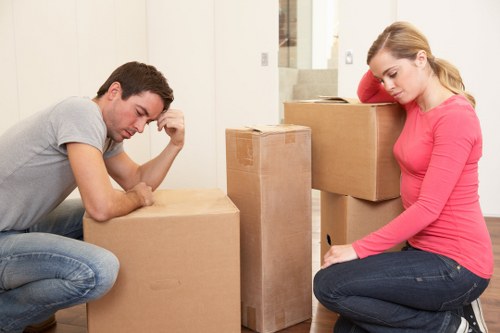 Boxes and furniture prepared for a Sudbury house removal