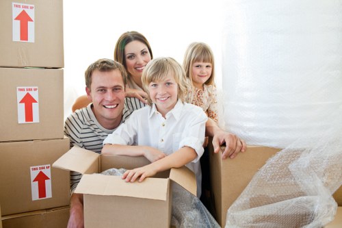 Furniture being loaded into a moving van for transport
