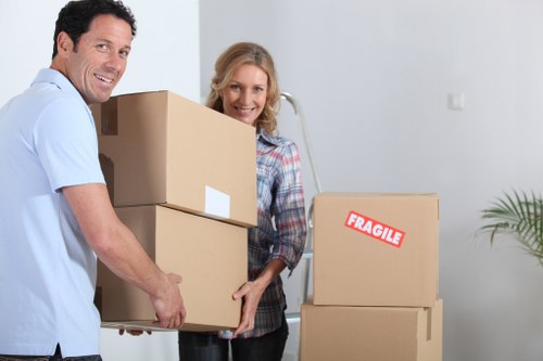 Charity donation items prepared during a house move